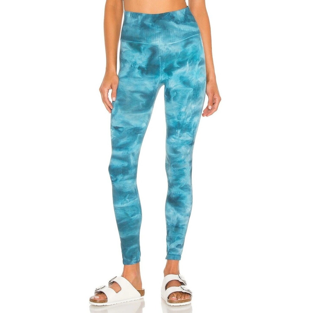 Free People Movement Leggings Women's Good Karma Tie Dye Blue Peacock Sz M/L